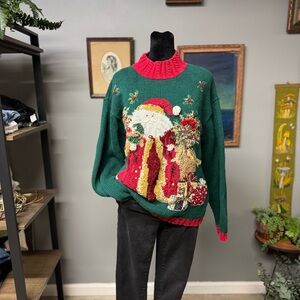 Tiara Green and Red Christmas Sweater